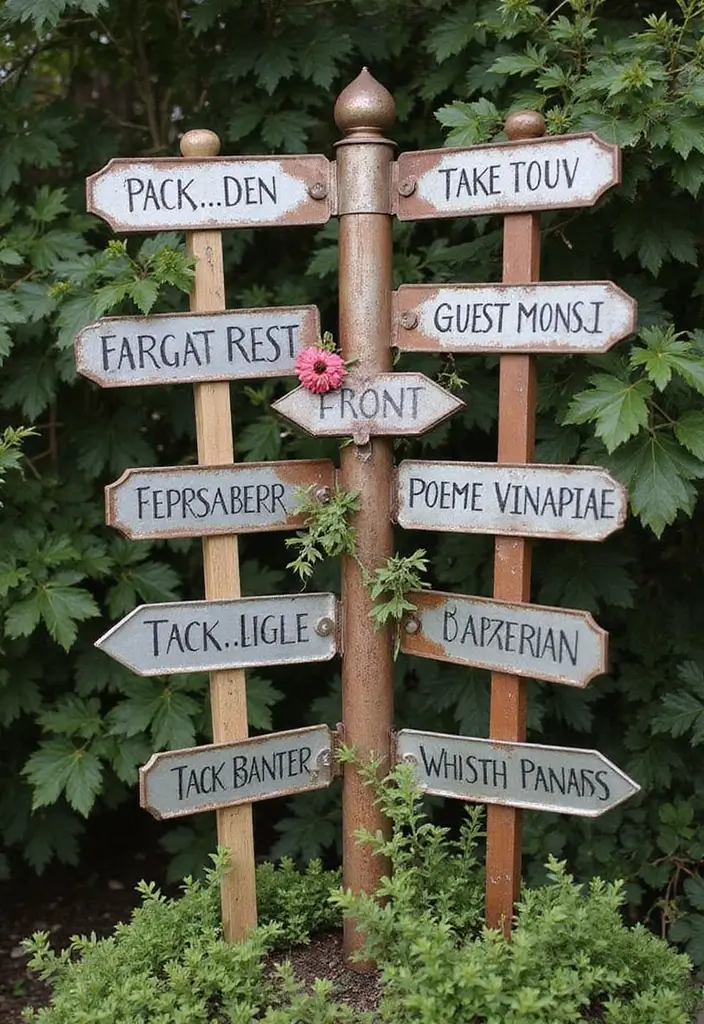 26 Seating Chart Wedding Ideas That Wow Your Guests - 17. Recycled Metal Signage