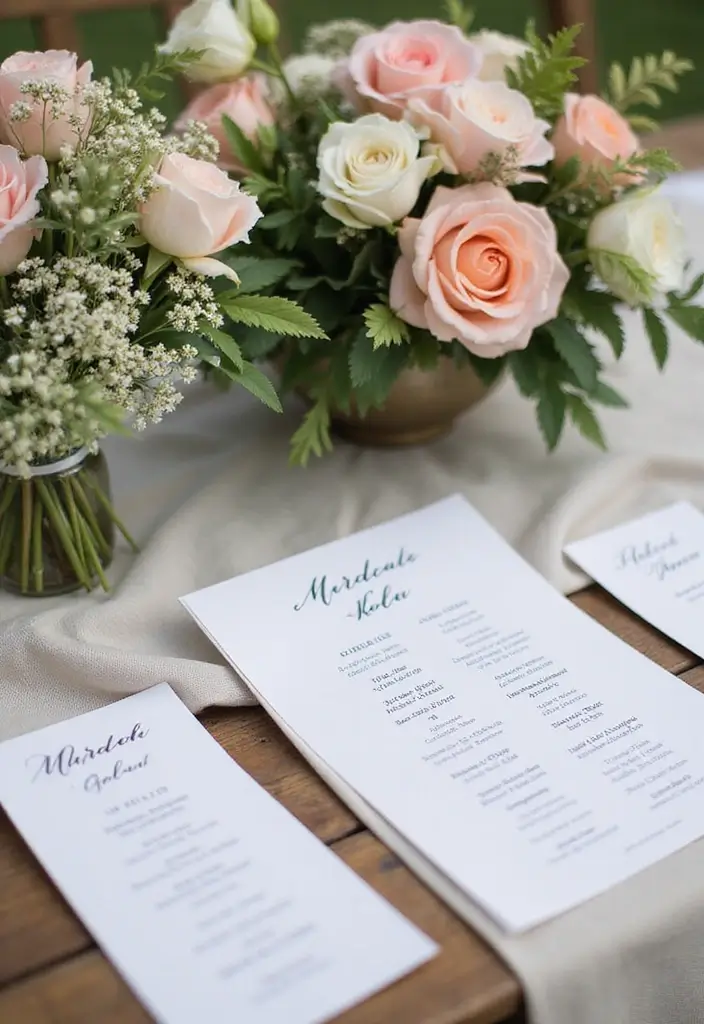 26 Seating Chart Wedding Ideas That Wow Your Guests - 21. Event Program Table