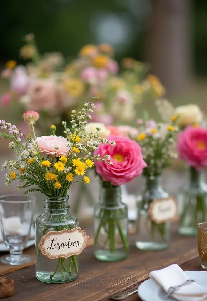26 Seating Chart Wedding Ideas That Wow Your Guests - 9. Table-Numbered Vases