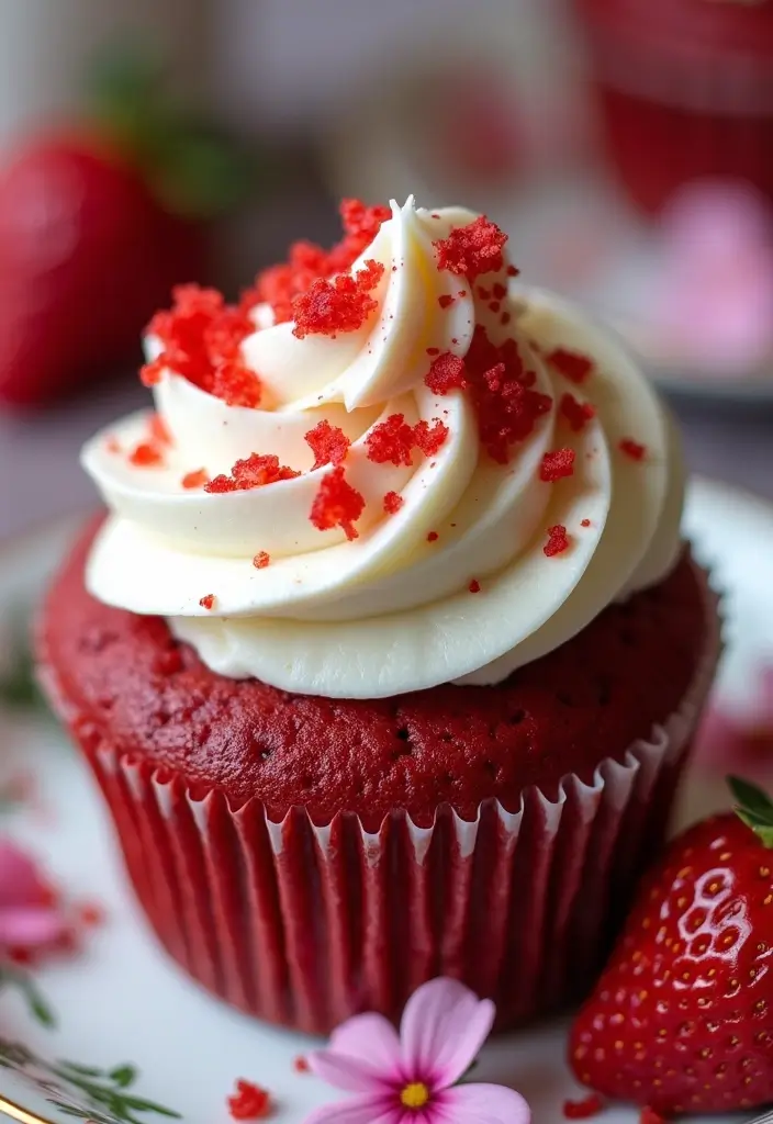 27 Anniversary Cupcake Ideas That Celebrate Sweetly - 1. Romantic Red Velvet Delight