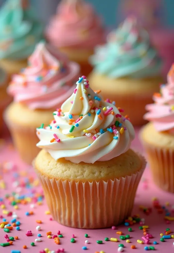 27 Anniversary Cupcake Ideas That Celebrate Sweetly - 14. Funfetti Celebration Cupcakes