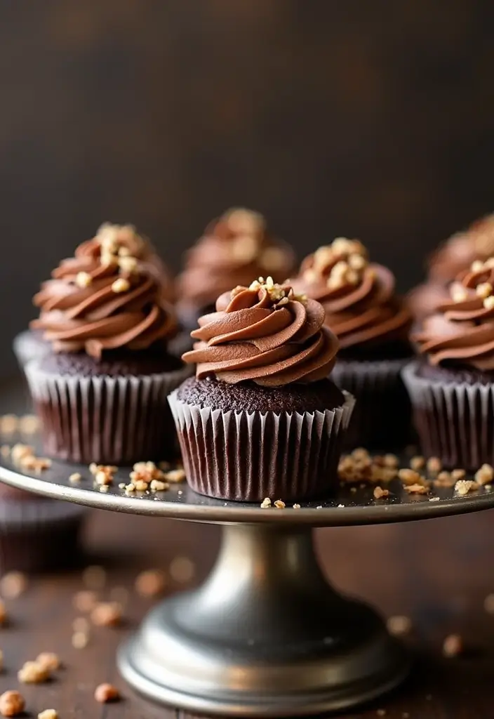 27 Anniversary Cupcake Ideas That Celebrate Sweetly - 15. Chocolate Hazelnut Indulgence