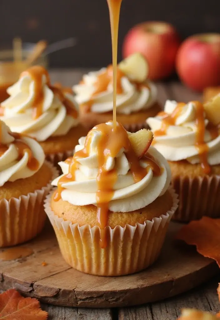 27 Anniversary Cupcake Ideas That Celebrate Sweetly - 16. Caramel Apple Cupcakes