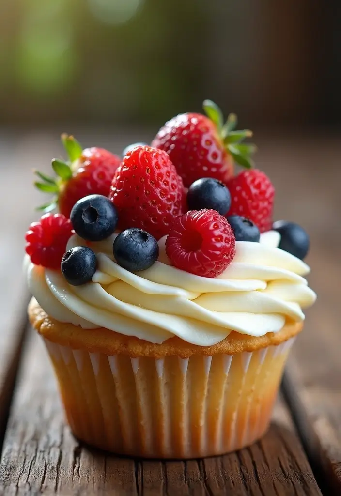 27 Anniversary Cupcake Ideas That Celebrate Sweetly - 3. Berry-Love Vanilla Bean Cupcakes