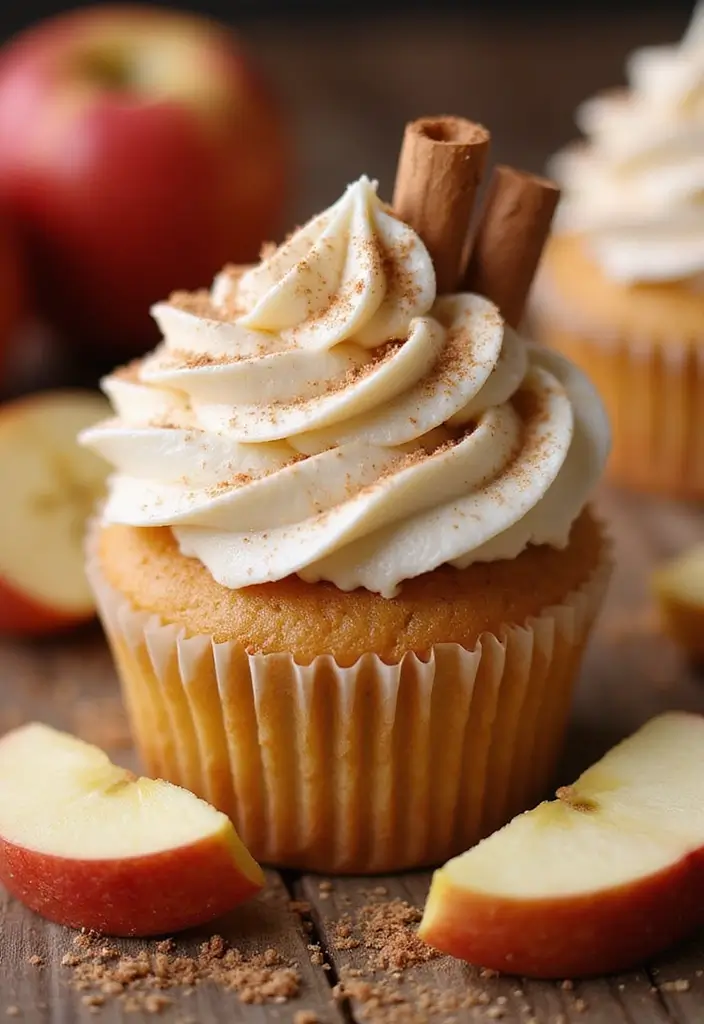 27 Anniversary Cupcake Ideas That Celebrate Sweetly - 4. Spiced Apple Cinnamon Romance