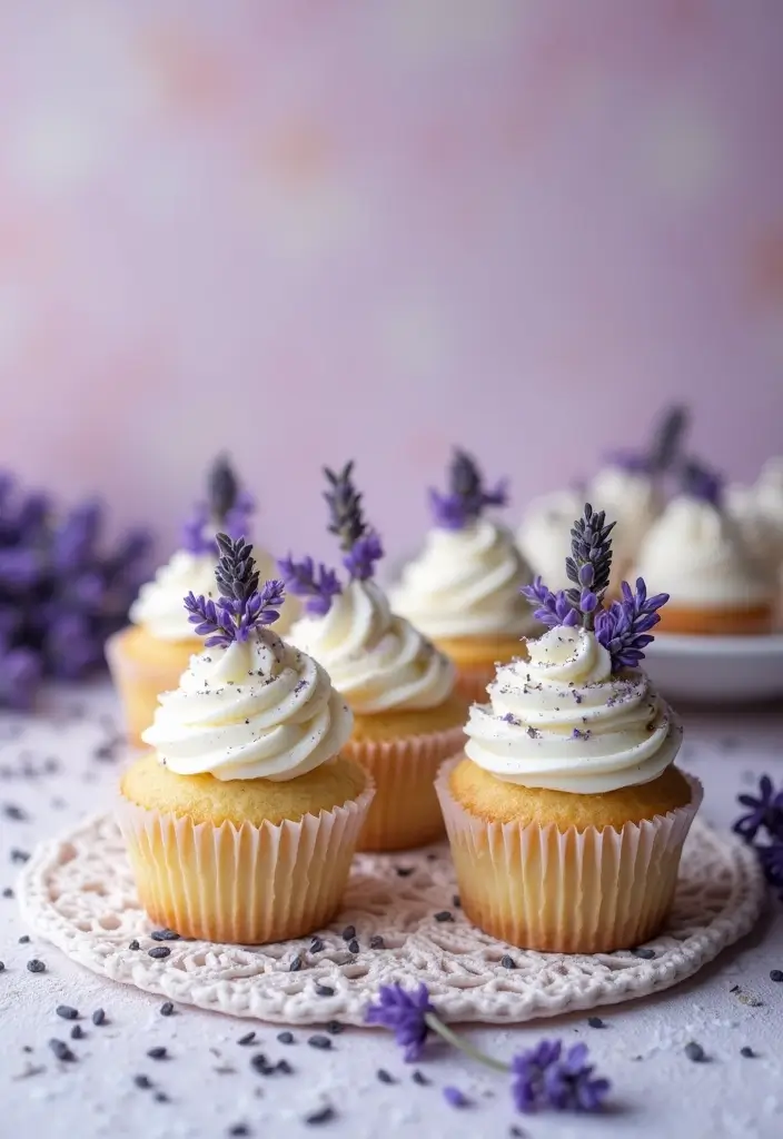 27 Anniversary Cupcake Ideas That Celebrate Sweetly - 9. Lavender Love Cupcakes
