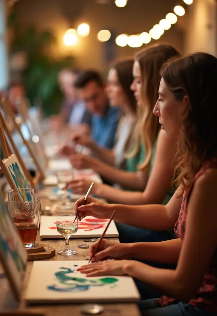 27 Date Night Bridal Shower Ideas That Are Unique - 7. Wine and Paint Night