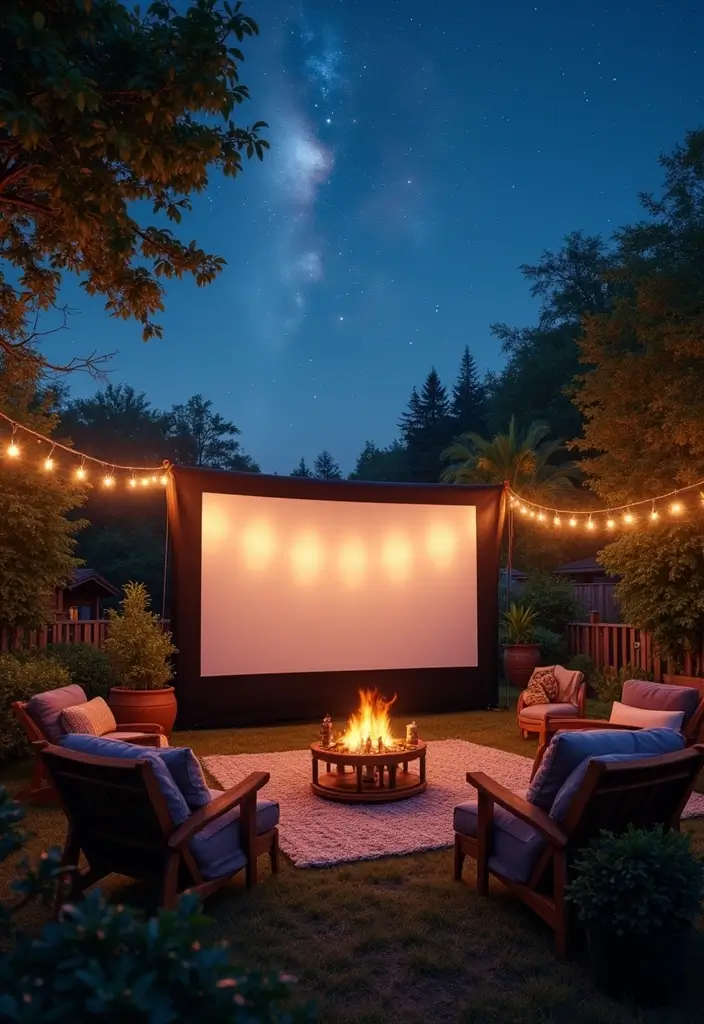 27 Eco-Friendly 35th Wedding Anniversary Party Ideas To Celebrate Love - 9. Outdoor Movie Night