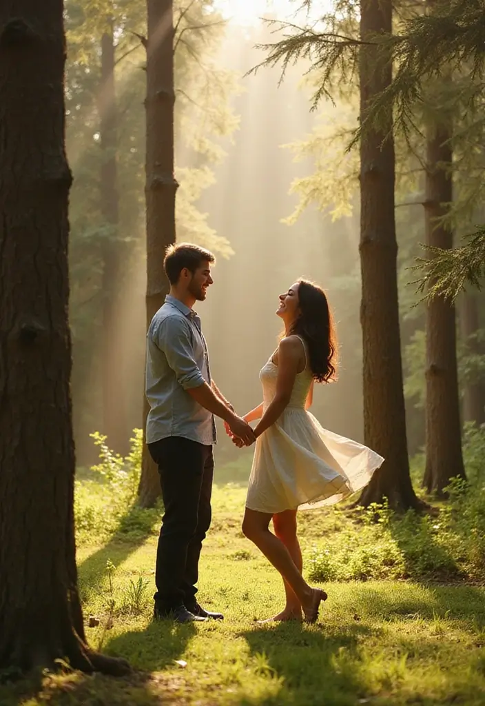27 Engagement Photos Ideas That Tell Your Love Story - 1. Forest Fairy Tale