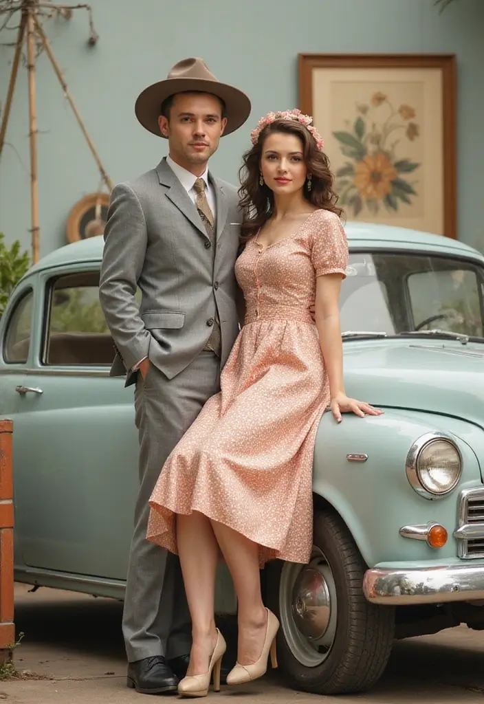 27 Engagement Photos Ideas That Tell Your Love Story - 14. Vintage Charm