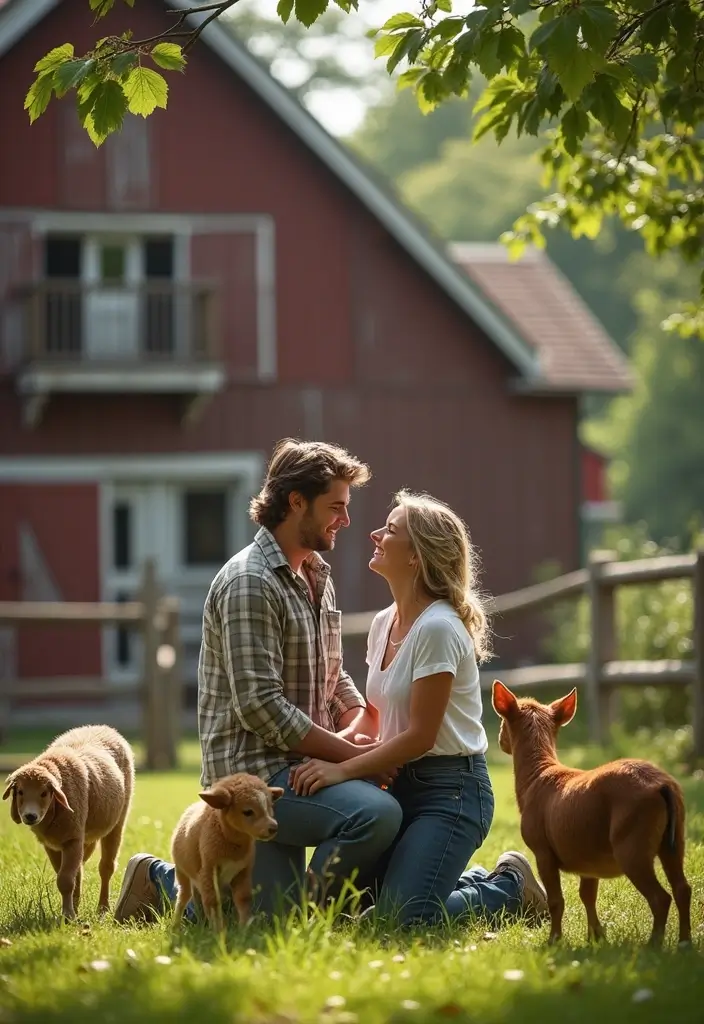 27 Engagement Photos Ideas That Tell Your Love Story - 17. Farm Fresh Love