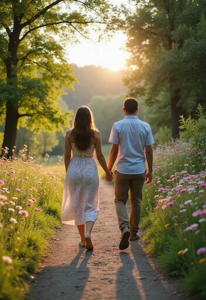 27 Engagement Photos Ideas That Tell Your Love Story - 20. Nature's Path