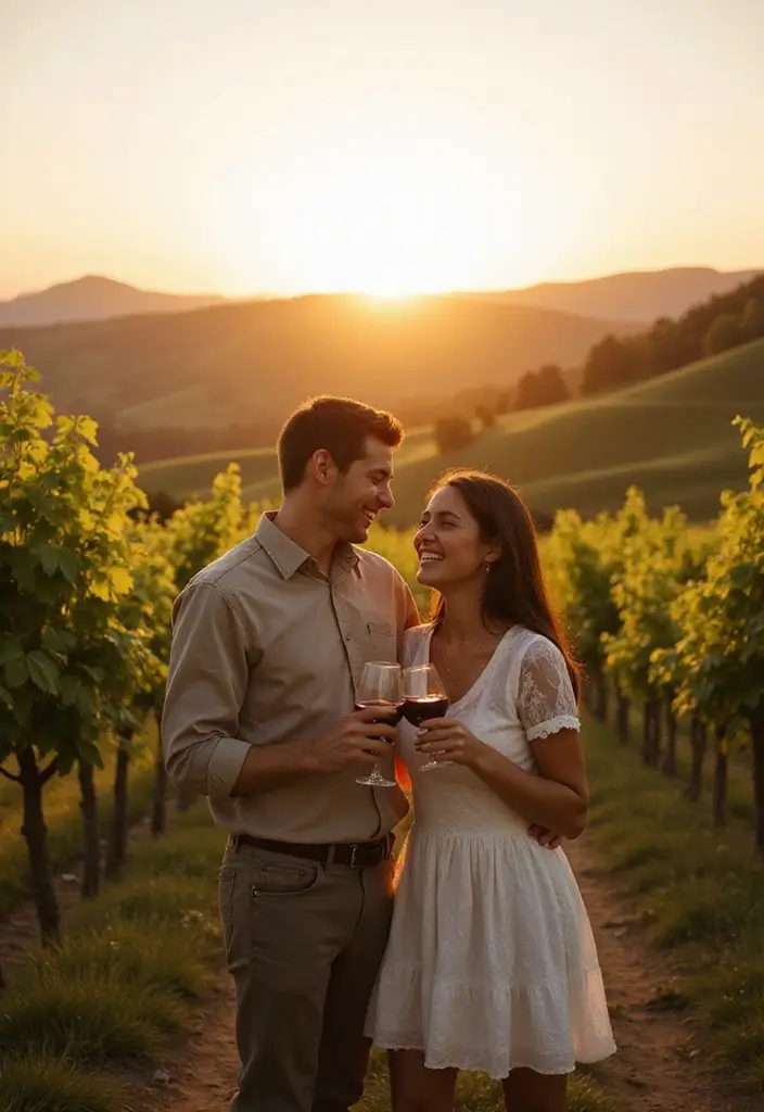 27 Engagement Photos Ideas That Tell Your Love Story - 6. Vineyards and Wine