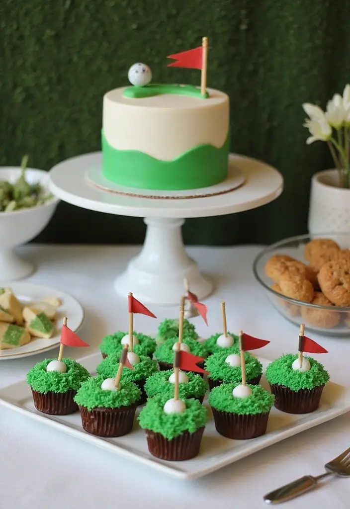 27 Golf Themed Bridal Shower Ideas That Are Unique And Fun - 12. Golf-Inspired Dessert Table