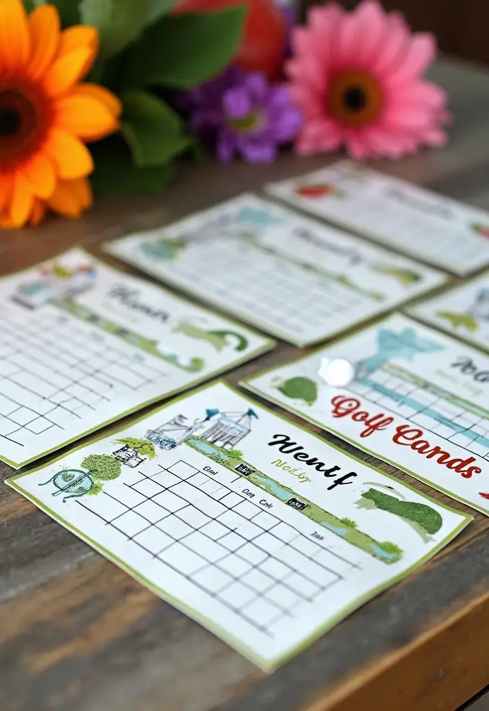 27 Golf Themed Bridal Shower Ideas That Are Unique And Fun - 15. Custom Golf Scorecards
