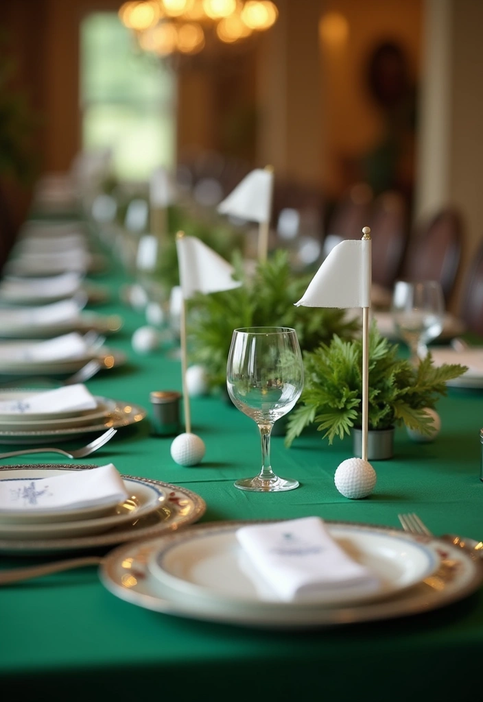 27 Golf Themed Bridal Shower Ideas That Are Unique And Fun - 17. Golf-Inspired Table Settings