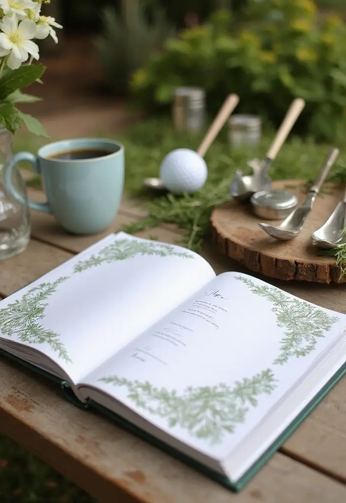 27 Golf Themed Bridal Shower Ideas That Are Unique And Fun - 22. Golf-themed Signature Book