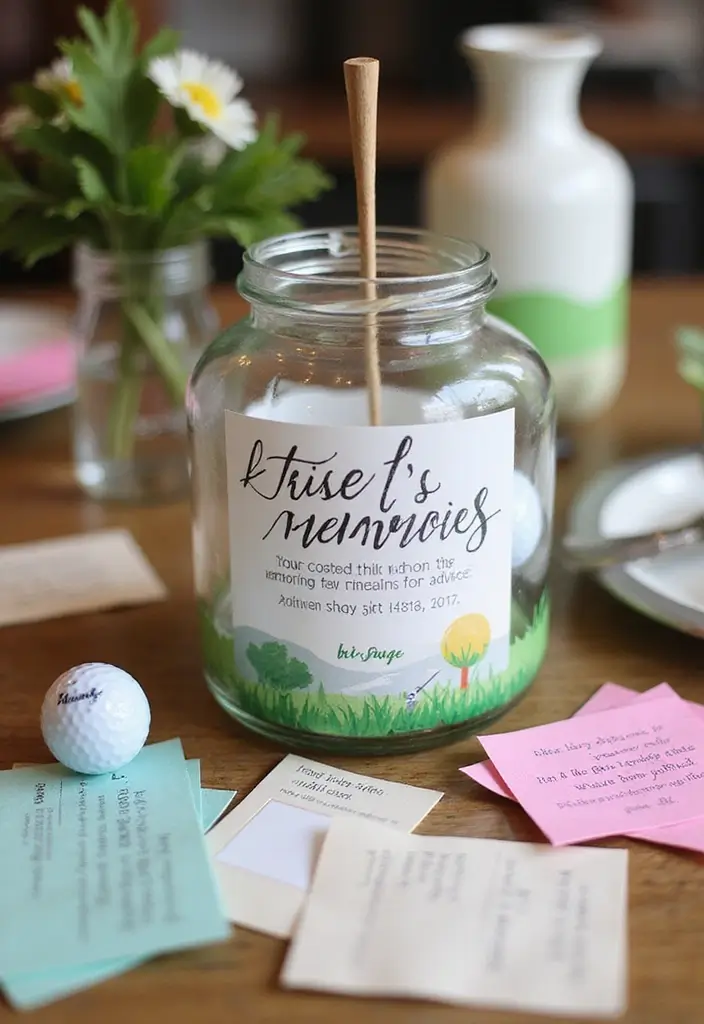 27 Golf Themed Bridal Shower Ideas That Are Unique And Fun - 26. Golf-Themed Memory Jar