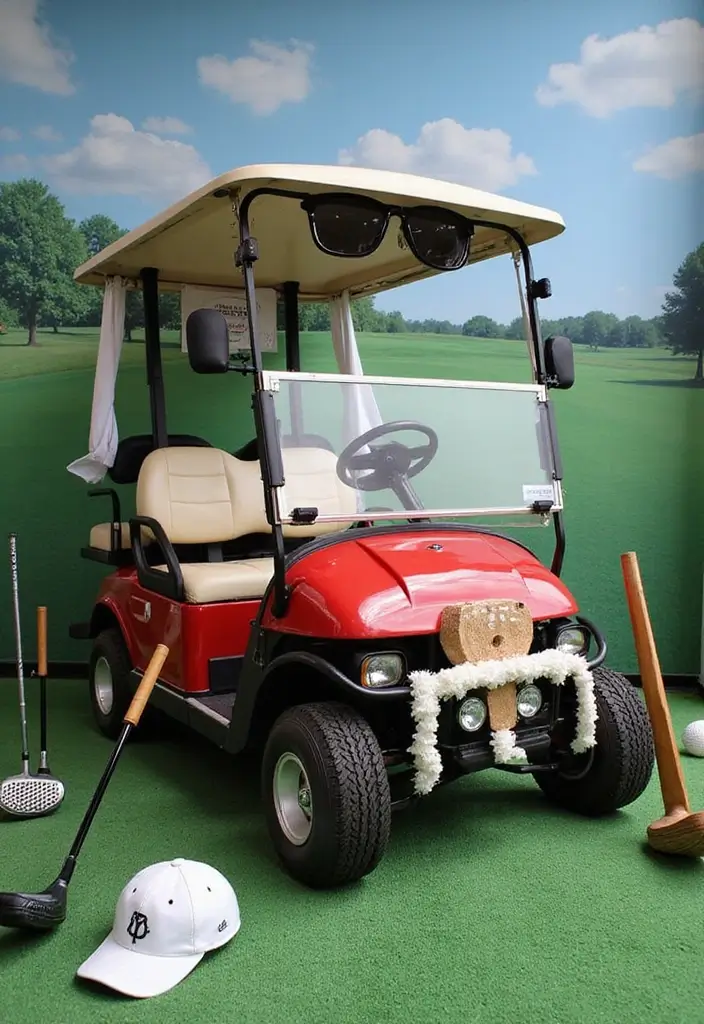 27 Golf Themed Bridal Shower Ideas That Are Unique And Fun - 5. Golf Cart Photo Booth