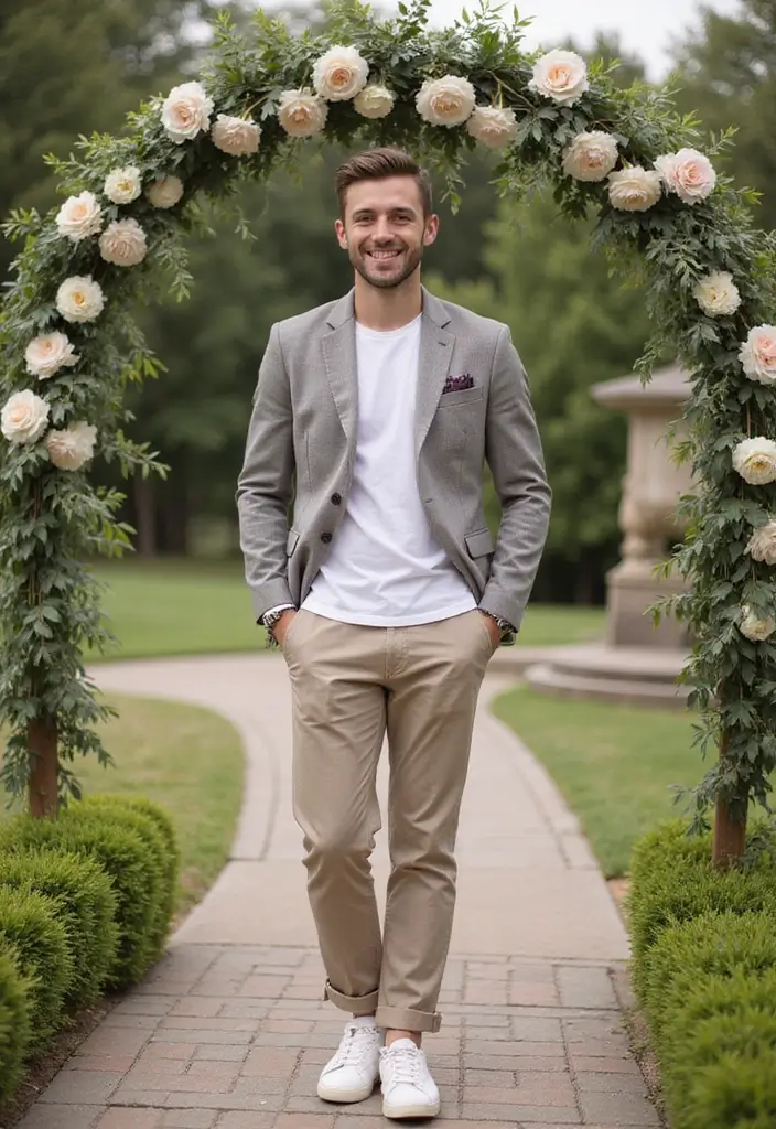 27 Groom Suit Ideas That Fit Every Style - 12. Casual Chinos and Blazer Combo