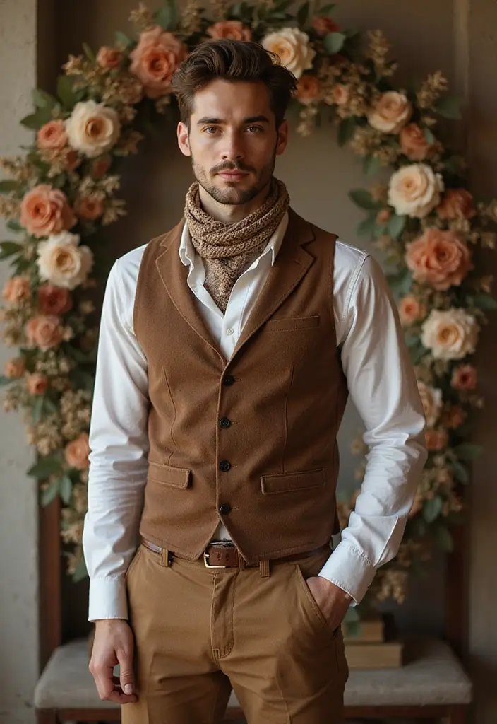 27 Groom Suit Ideas That Fit Every Style - 18. Layered Look with a Vest