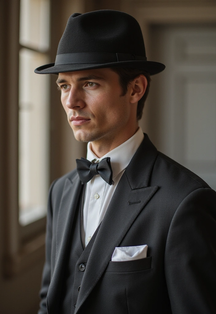27 Groom Suit Ideas That Fit Every Style - 23. Vintage-Inspired Bowler Hat