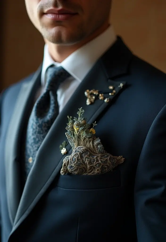 27 Groom Suit Ideas That Fit Every Style - 27. Personalization with Embroidery