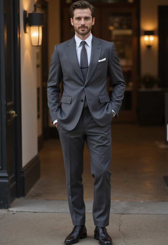 27 Groom Suit Ideas That Fit Every Style - 5. Charcoal Grey Recycled Polyester Suit
