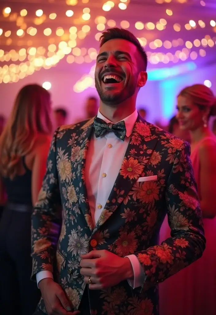 27 Groom Suit Ideas That Fit Every Style - 7. Bold Patterns and Prints