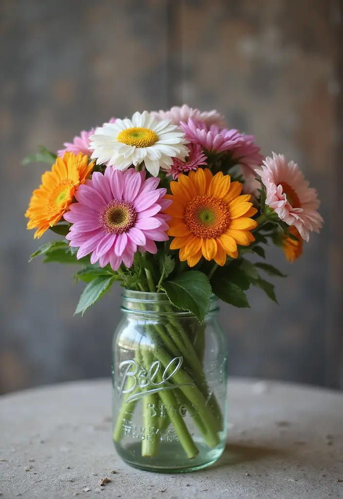 27 Ideas De Ramos De Flores Hermosas Y Originales - 22. Ramos de Flores en Tarros