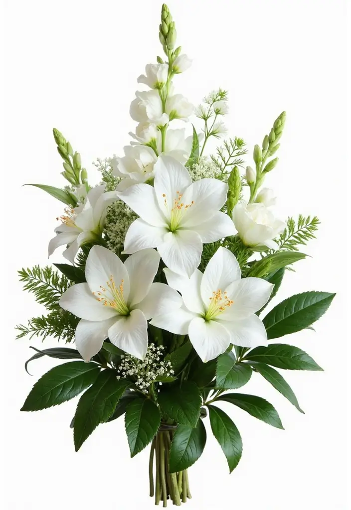 27 Ideas De Ramos De Flores Hermosas Y Originales - 23. Ramos de Flores en Color Blanco