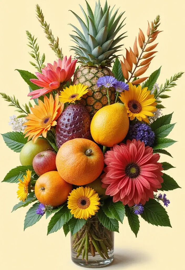 27 Ideas De Ramos De Flores Hermosas Y Originales - 4. Ramos de Frutas y Flores
