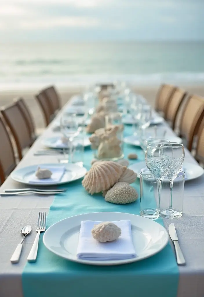 27 Light Blue Wedding Decorations Backdrop Ideas That Feel Dreamy - 11. Light Blue Table Runners