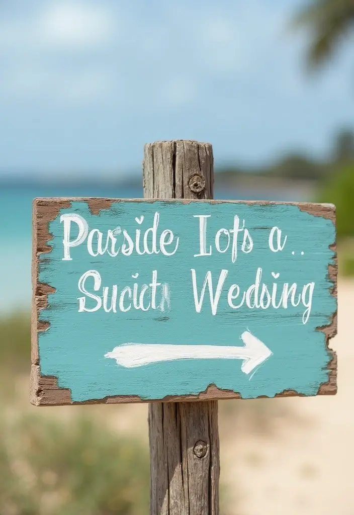 27 Light Blue Wedding Decorations Backdrop Ideas That Feel Dreamy - 24. Light Blue Rustic Wood Signs