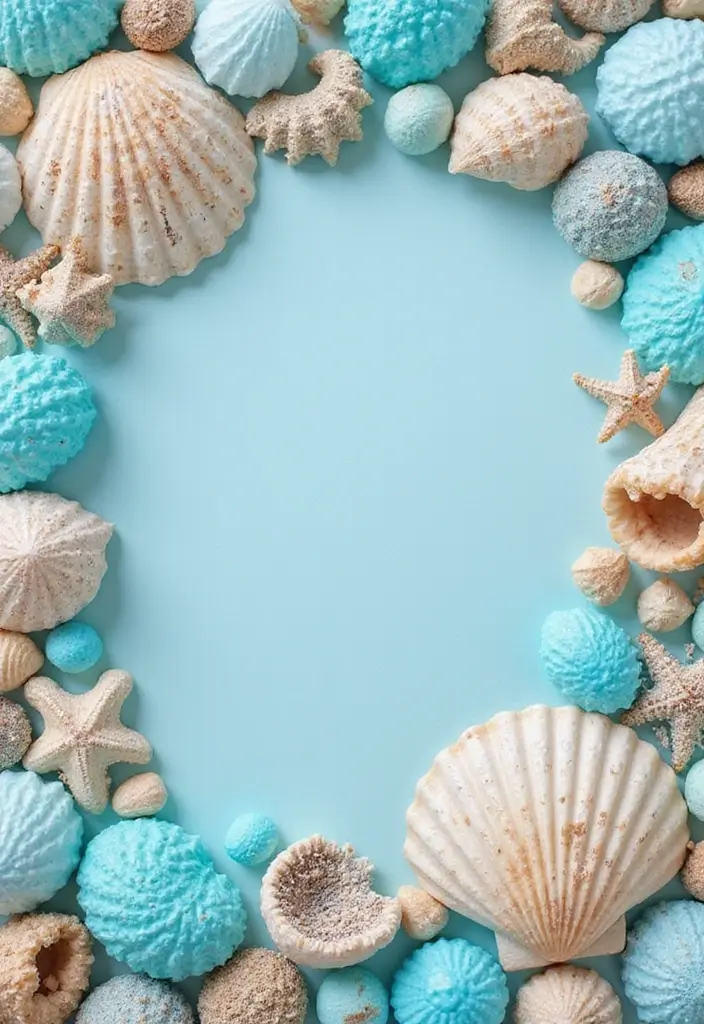 27 Light Blue Wedding Decorations Backdrop Ideas That Feel Dreamy - 5. Seashell and Coral Arrangements