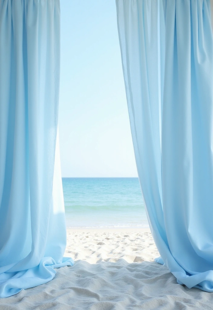 27 Light Blue Wedding Decorations Backdrop Ideas That Feel Dreamy - 8. Light Blue Ombre Drapes