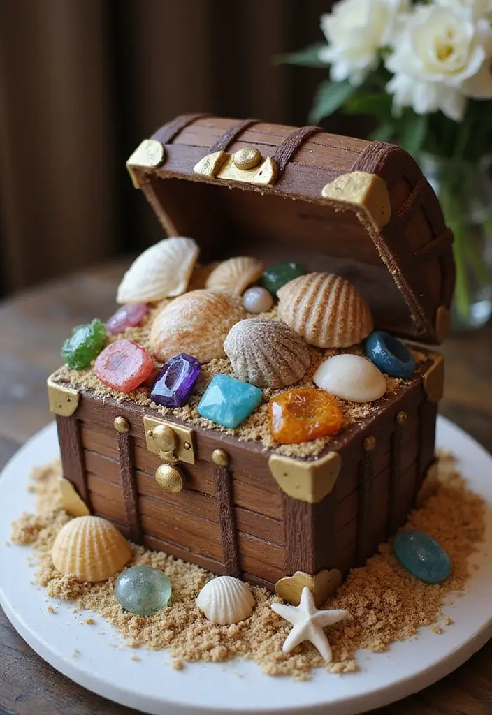 27 Moana Cake Ideas With Tropical Charm - 11. Ocean Treasure