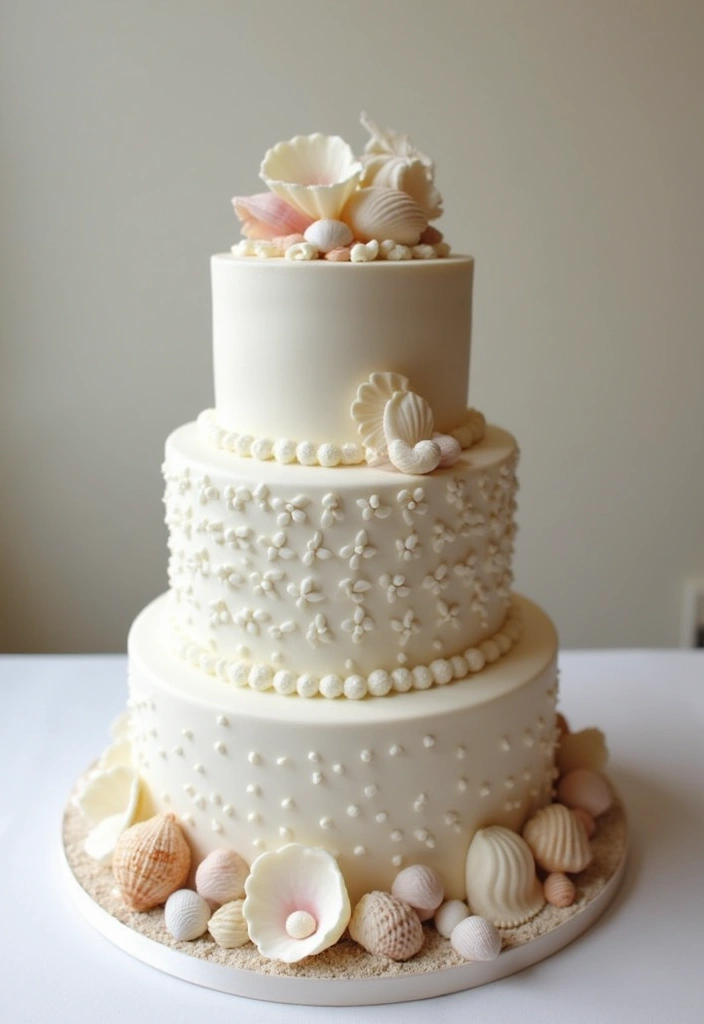 27 Moana Cake Ideas With Tropical Charm - 7. Seashell Delight