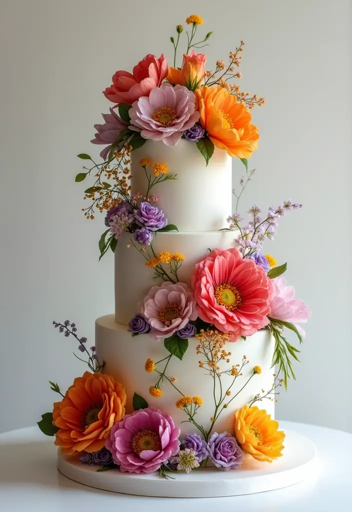 27 Moana Cake Ideas With Tropical Charm - 9. Floral Tropics