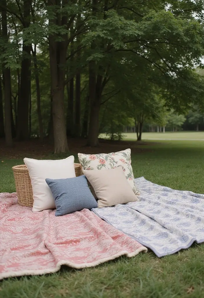 27 Picnic Wedding Ideas For Romantic Outdoor Ceremonies - 1. Cozy Blanket Seating
