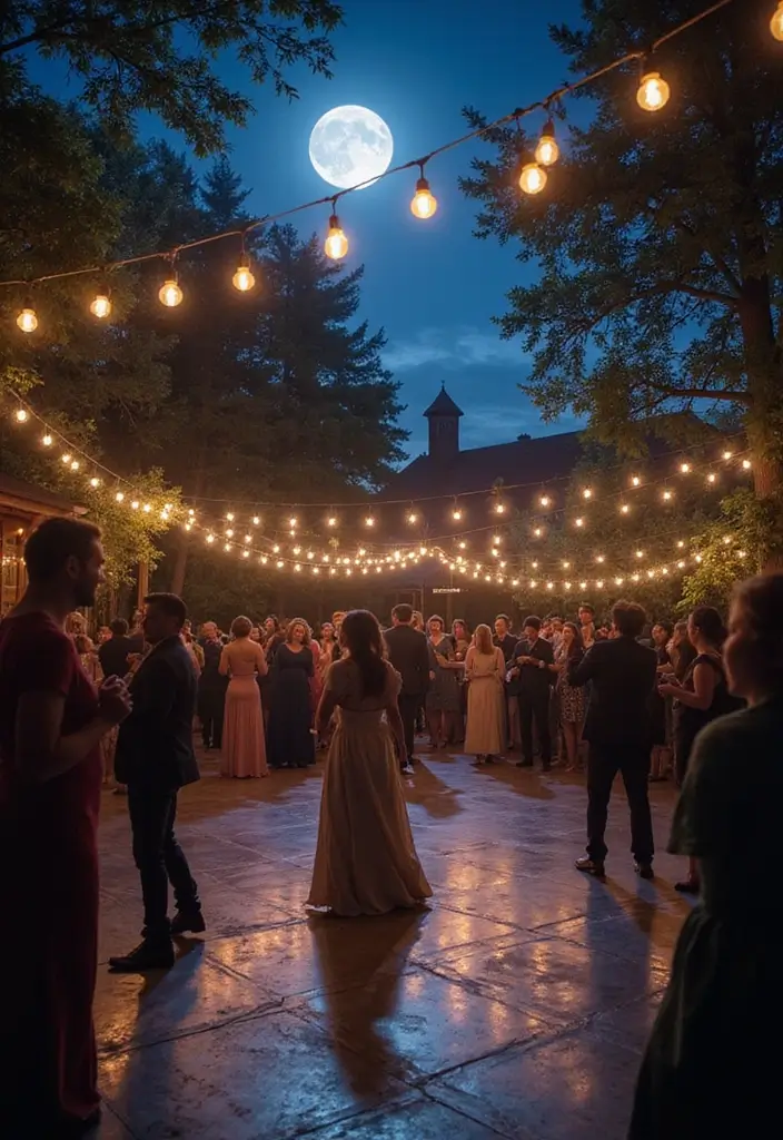 27 Picnic Wedding Ideas For Romantic Outdoor Ceremonies - 26. Moonlit Dance Floor