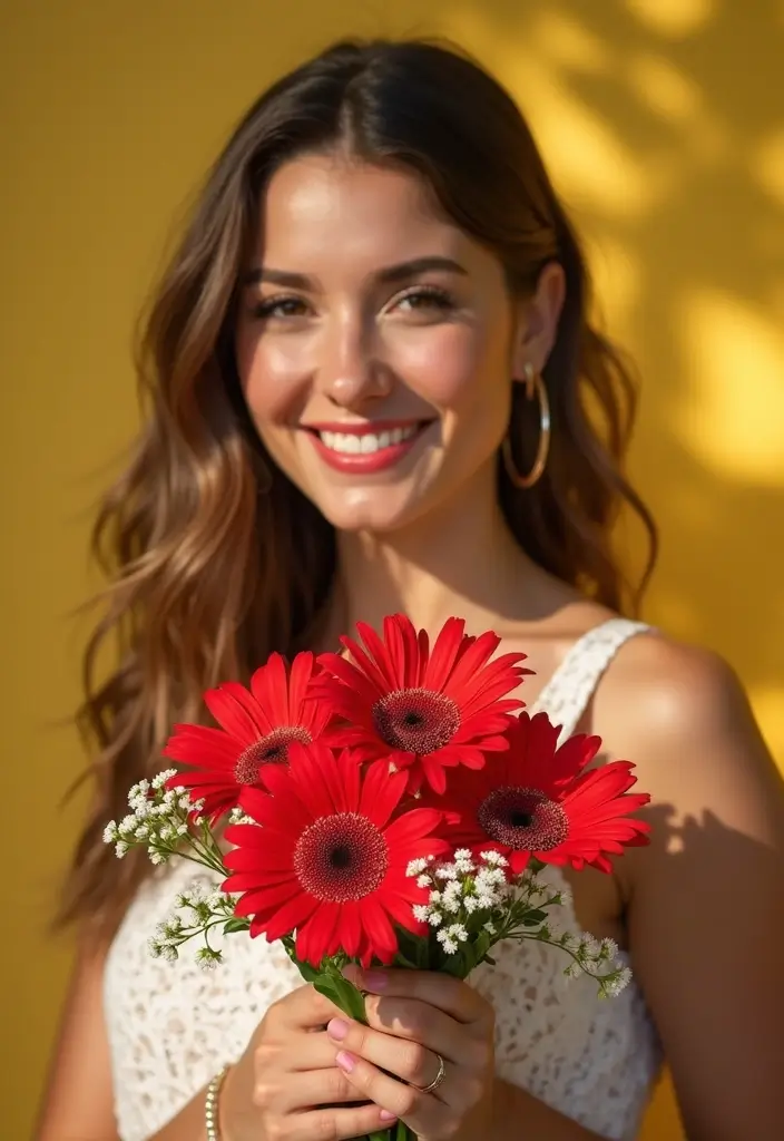 27 Red Prom Bouquet Ideas That Pop With Color - 12. Bright Red Gerbera Daisies