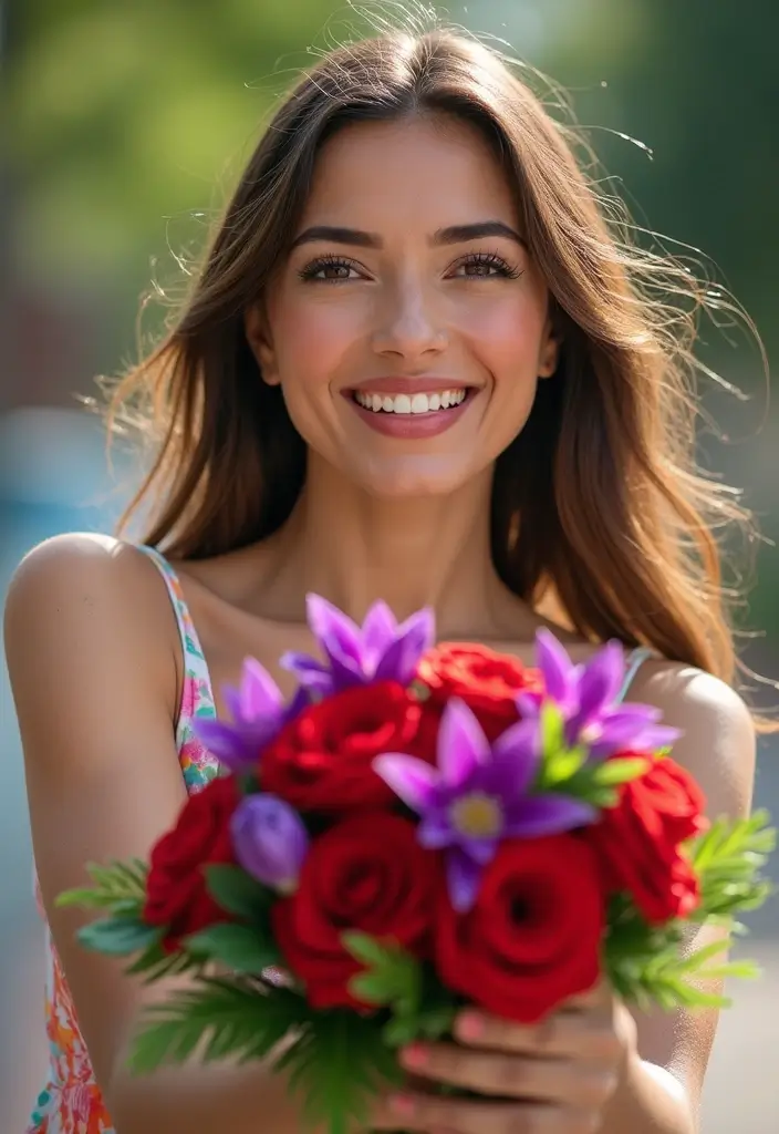 27 Red Prom Bouquet Ideas That Pop With Color - 23. Playful Red and Purple Mix