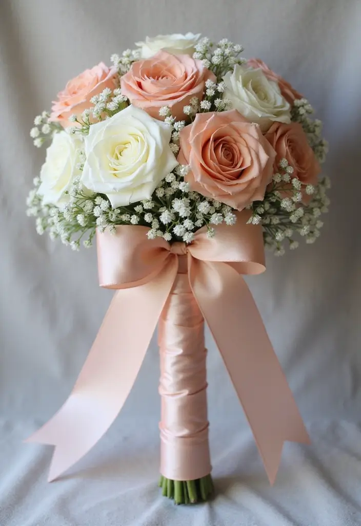 27 Ribbon Bouquet Ideas That Look Beautiful - 15. Ombre Magic