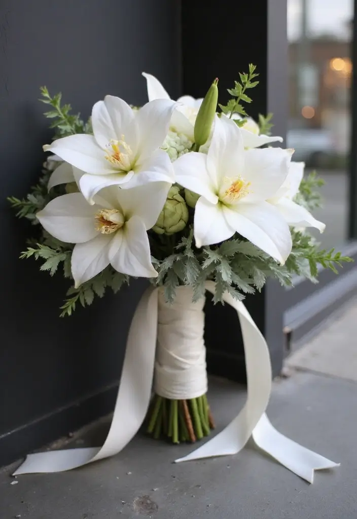 27 Ribbon Bouquet Ideas That Look Beautiful - 9. Minimalist Charm