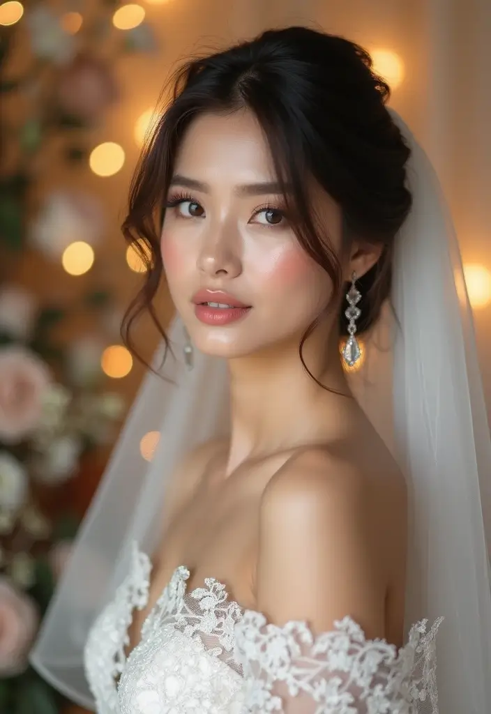 27 Short Hair Wedding Ideas That Look Stunning - 8. Short Hair with a Delicate Veil