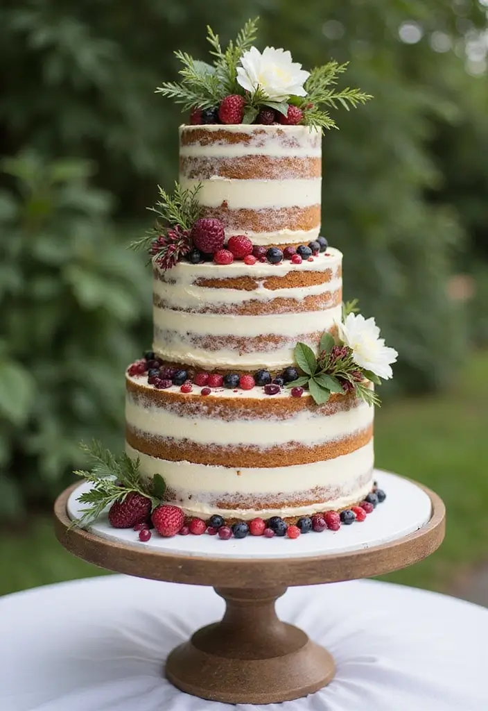 27 Simple Wedding Cake Ideas That Still Impress Guests - 1. Naked Wedding Cake