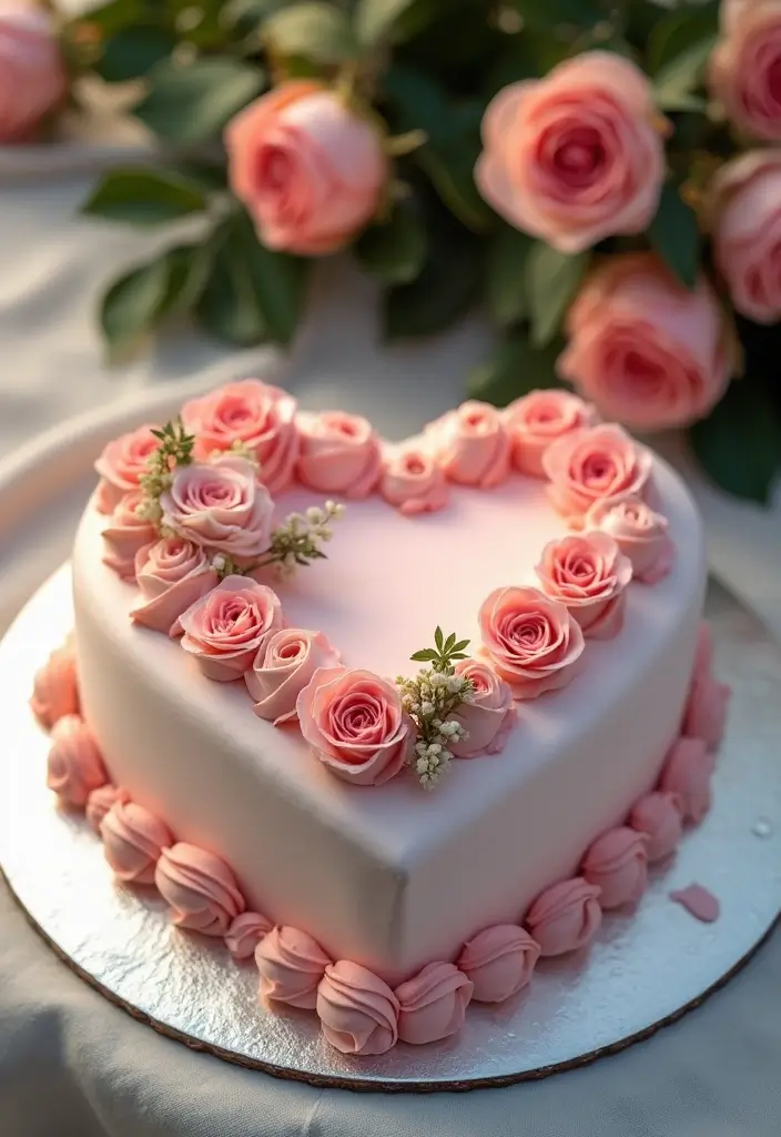 27 Simple Wedding Cake Ideas That Still Impress Guests - 15. Heart-Shaped Cake
