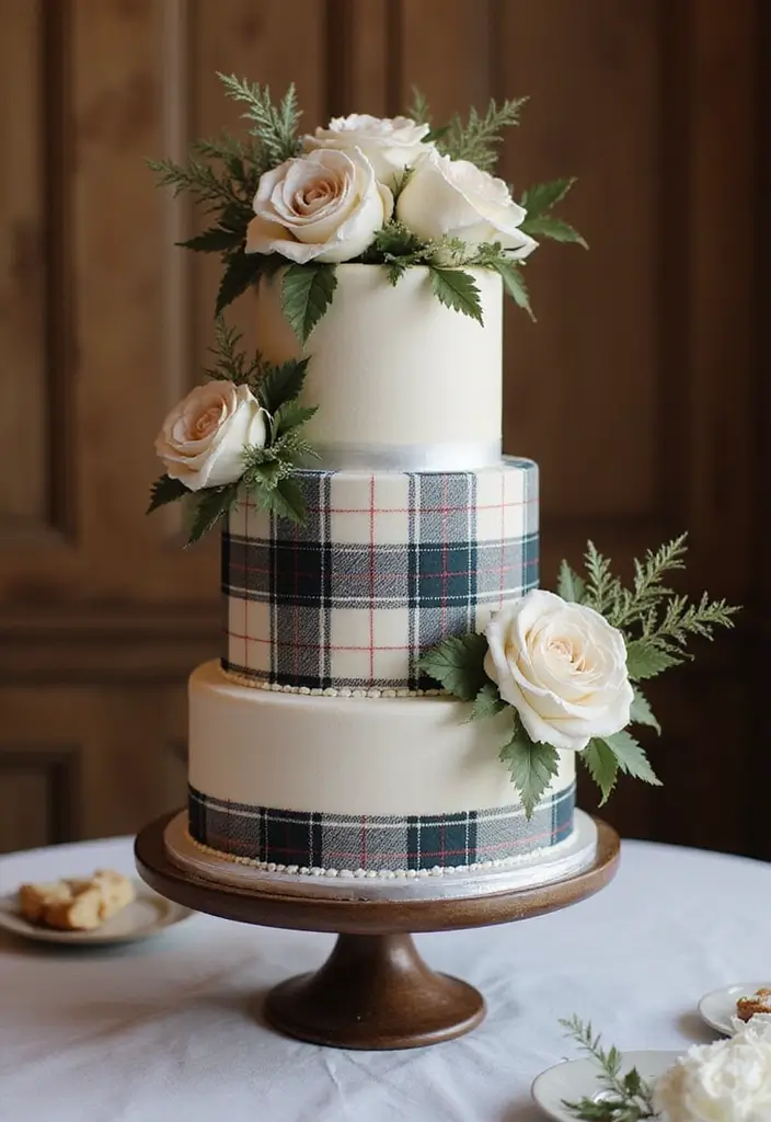 27 Simple Wedding Cake Ideas That Still Impress Guests - 20. Elegant Tartan Cake