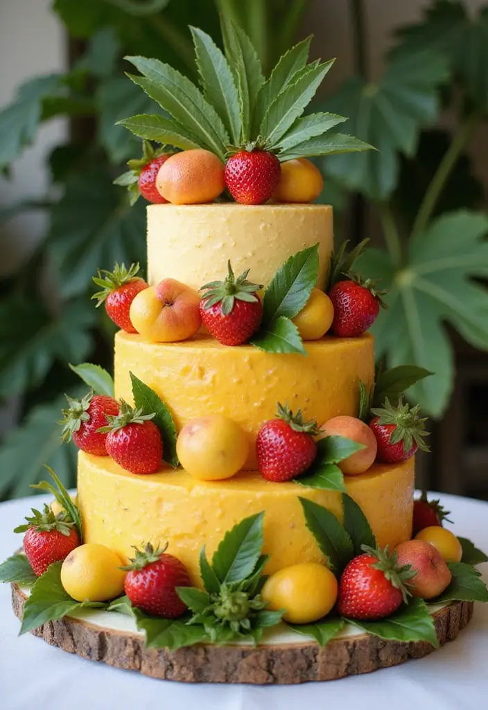 27 Simple Wedding Cake Ideas That Still Impress Guests - 23. Tropical Fruit Cake